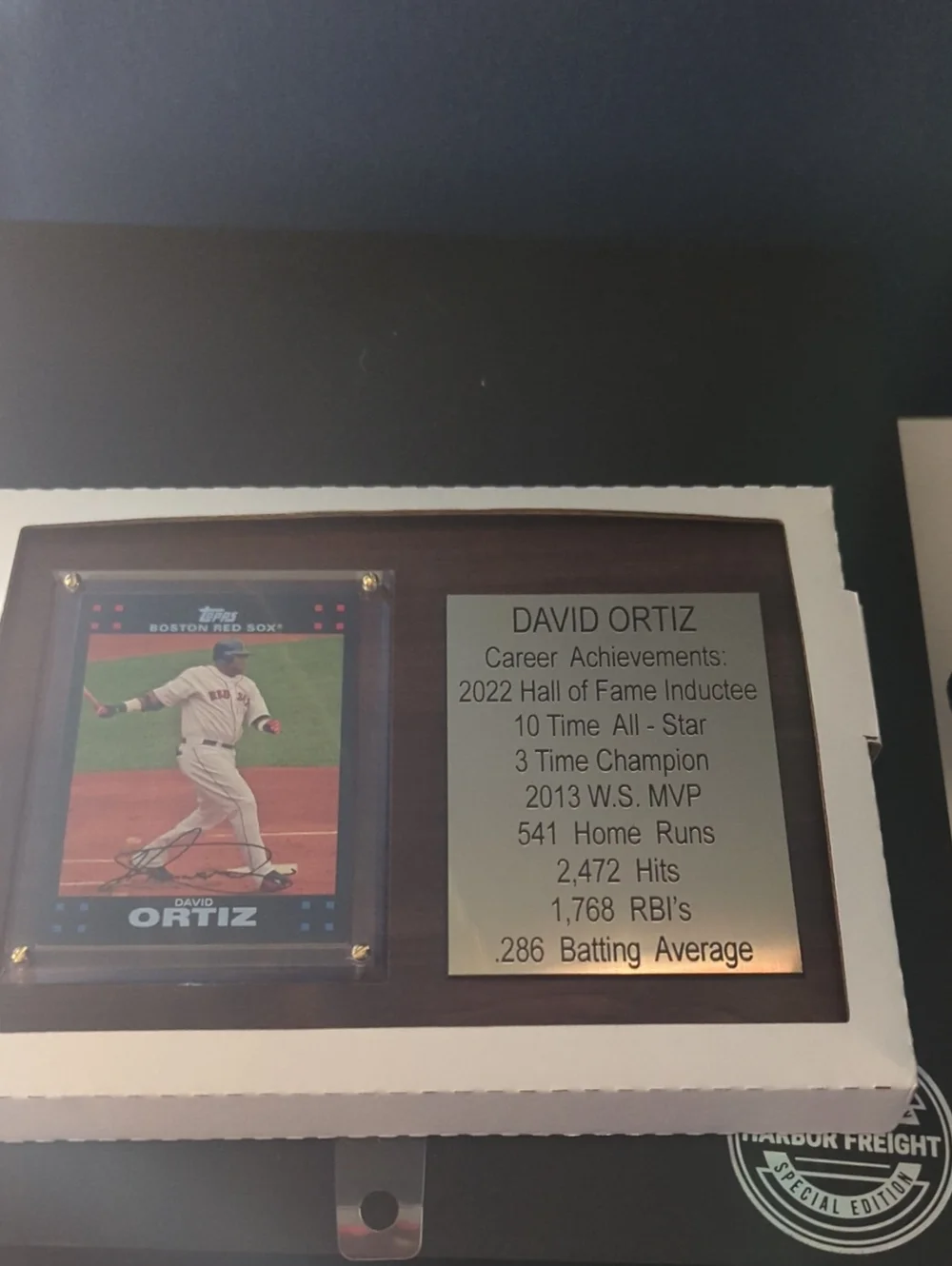 David Ortiz Commemorative Plaque - Brown and Silver